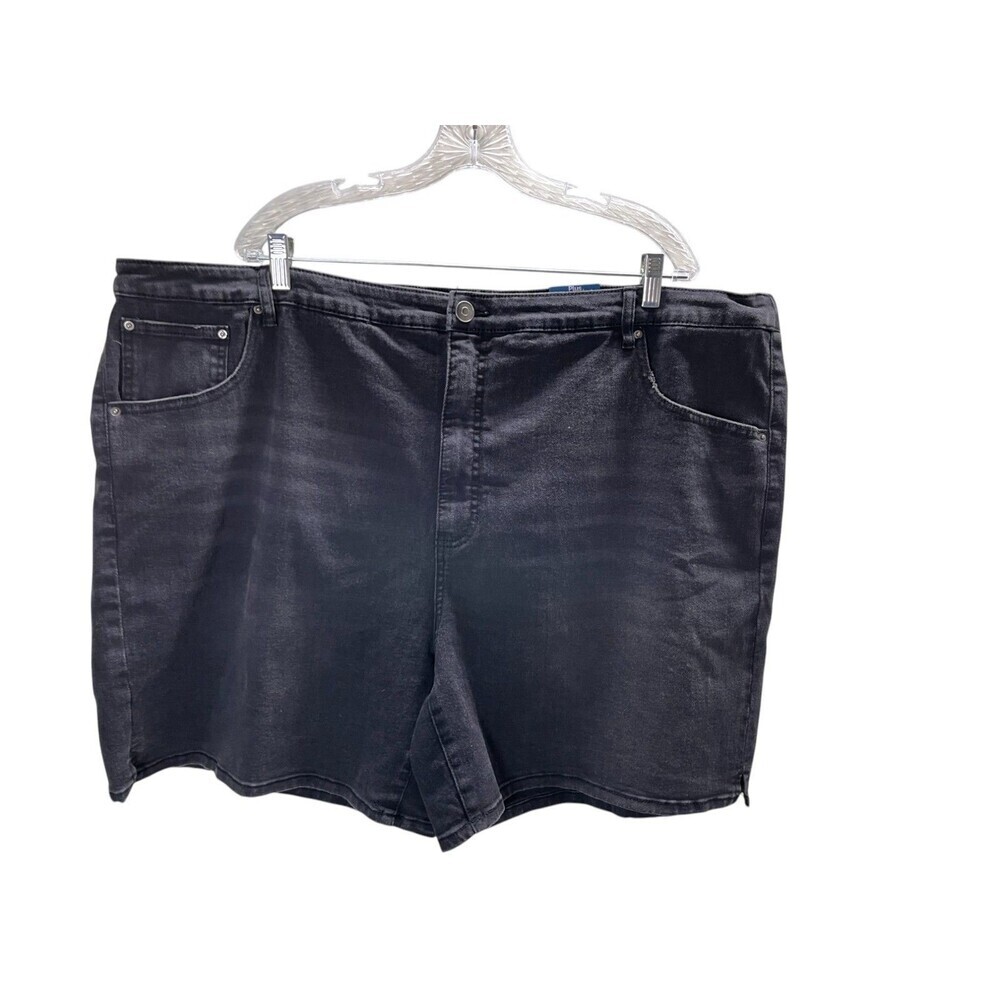 Terra & Sky Shorts Women's Size 3X Black Cotton Blend